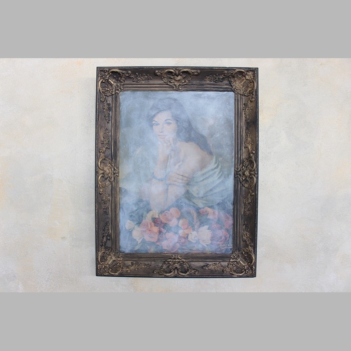 Picture frame with 87 x 66 cm poster