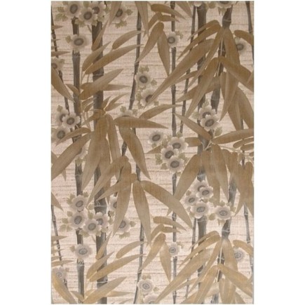 Vintage retro behang – botanisch motief met bamboe en bloemen