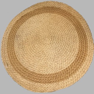 Rond vloerkleed kokos diameter 90 cm kleur naturel