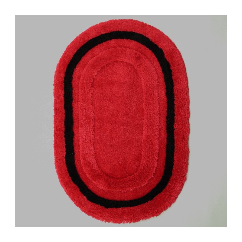 Bath mat red black oval 60 x 90 cm Bath mat red black oval 60 x 90 cm