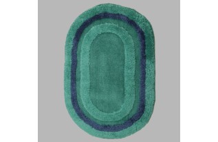 Bath mat green and blue oval 60 x 90 cm