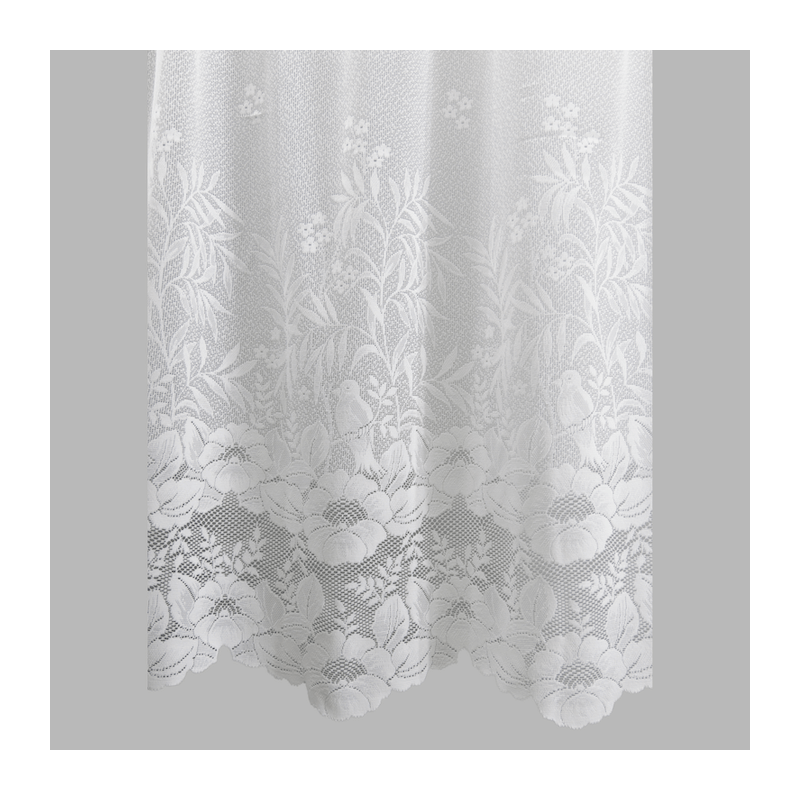 Vitrage Jacquard met bloemen en vogel coupon 3 meter