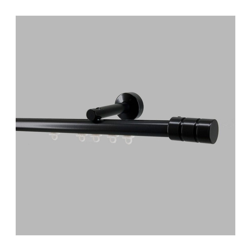 Complete channel track drapery rod 20 mm color black in different lengths