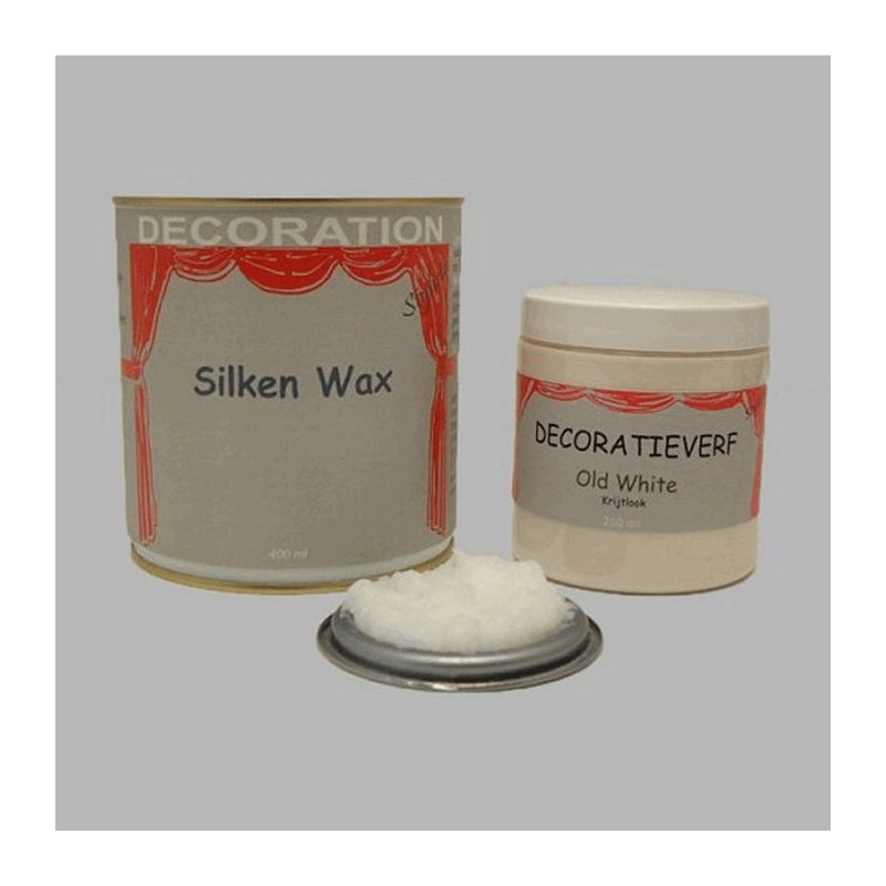 Silken wax (400ml) en krijtverf Old White(250ml) Silken wax (400ml) en krijtverf Old White(250ml)