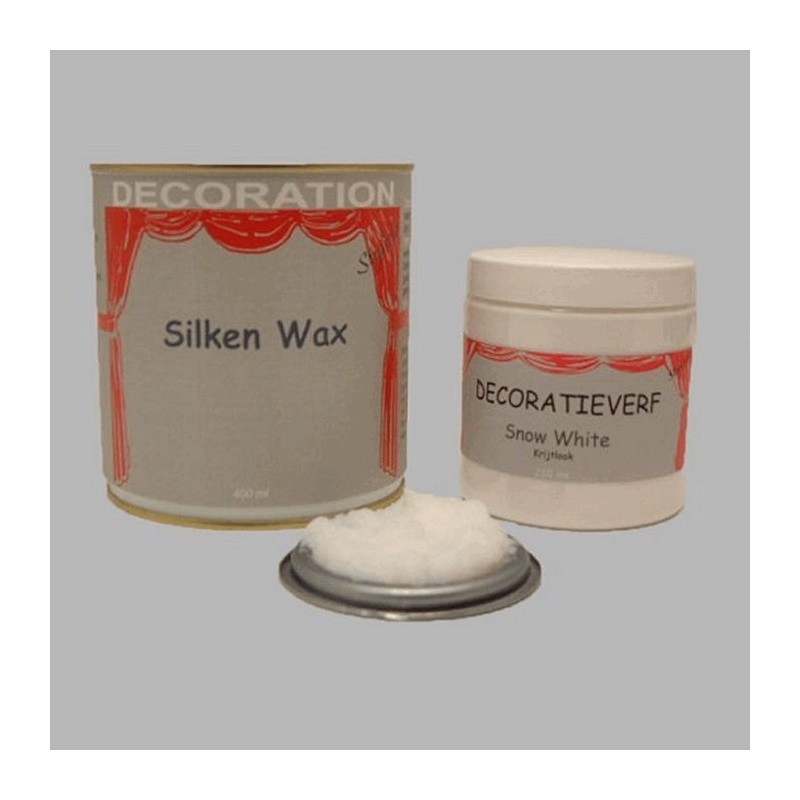 Cire de soie 400ml et peinture craie Snow White 250ml Cire de soie 400ml et peinture craie Snow White 250ml