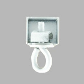 End stop straight U-rail without foot, color white with hood