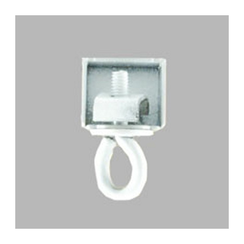 End stop straight U-rail without foot, color white with hood End stop straight U-rail without foot, color white with hood
