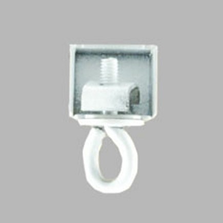 End stop straight U-rail without foot, color white with hood