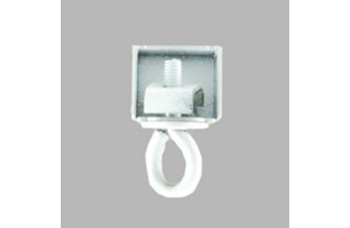 End stop straight U-rail without foot, color white with hood