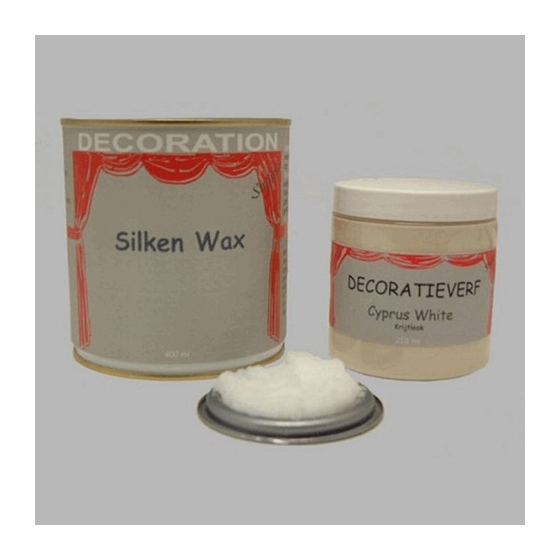 Silken wax (400ml) en krijtverf Cyprus White(250ml)