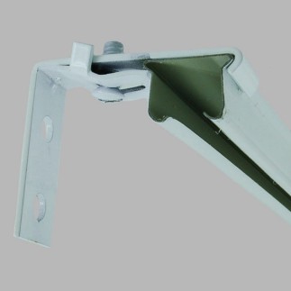 Support mural rail de rideau avec piédestal blanc 5 cm