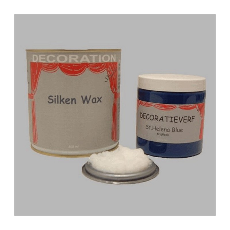 Cire de soie 400ml et peinture craie St Helena Blue 250ml