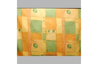fabric orange green with tulip