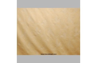 stof jacquard met krul en blad kleur vanille