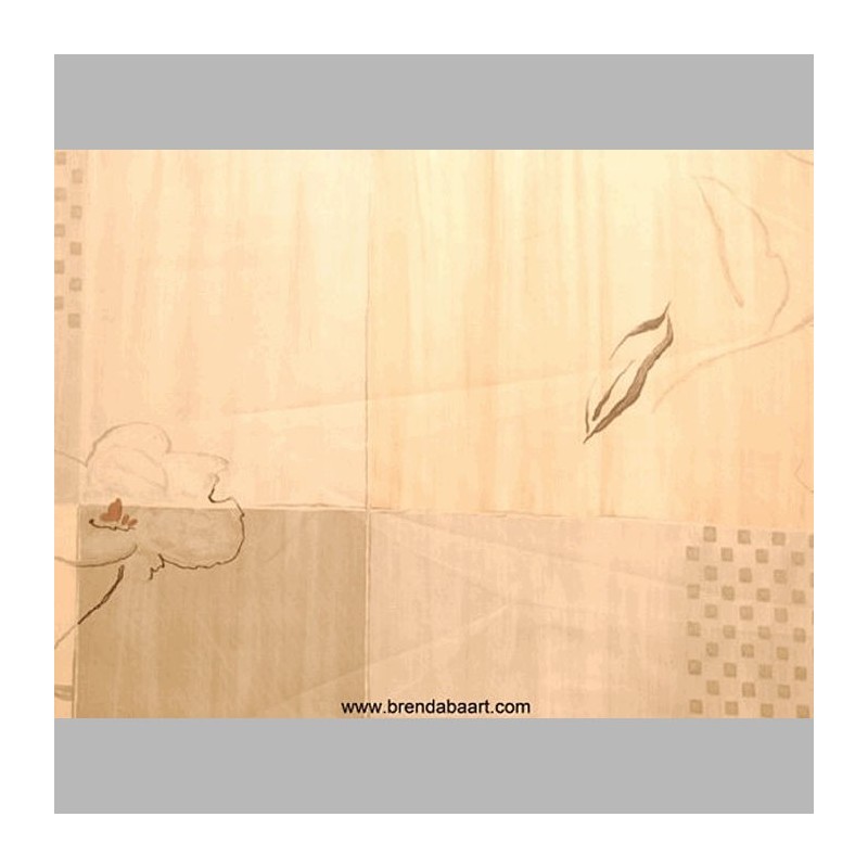 Grey beige floral fabric