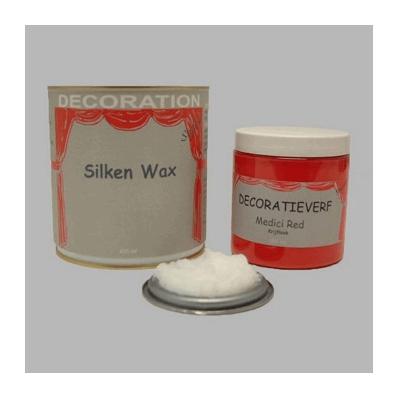 Cire de soie 400ml et peinture craie Medici Red 250ml Cire de soie 400ml et peinture craie Medici Red 250ml