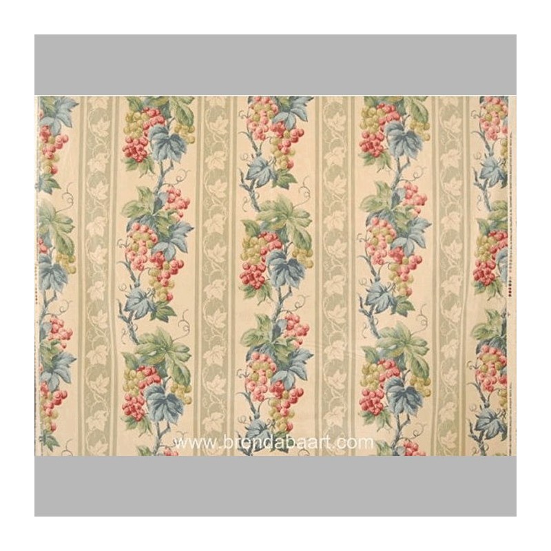 tissu avec un design rayé et de raisin