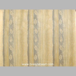 fabric shiny with leaves and stripe green