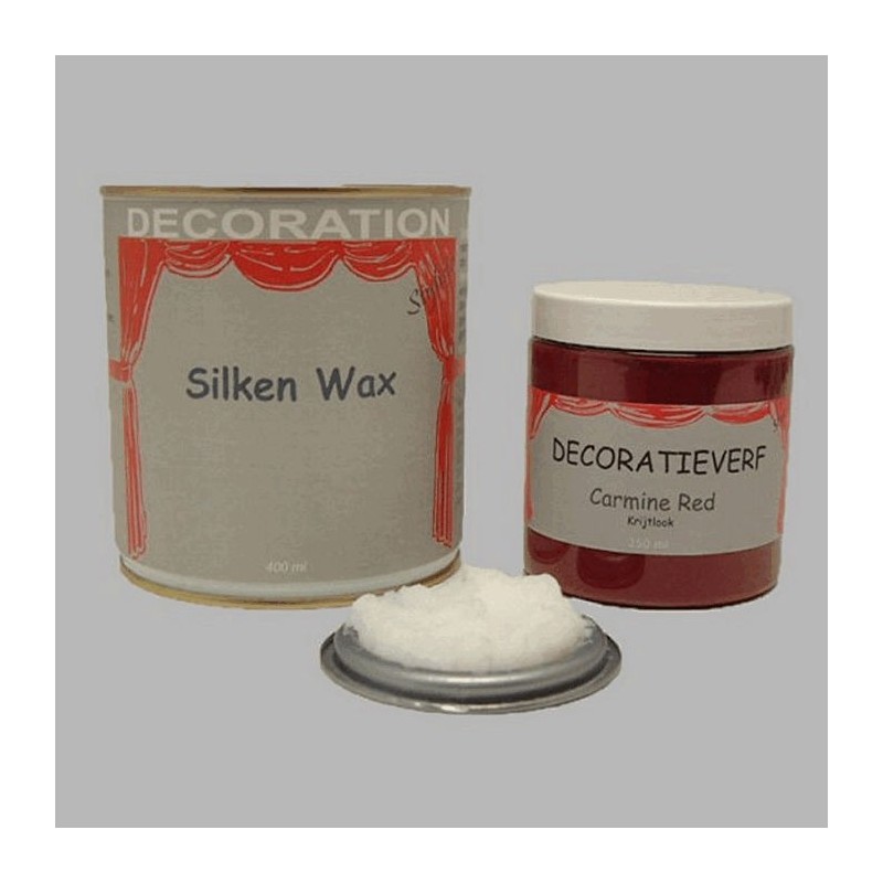 Silken wax (400ml) en krijtverf Carmine Red(250ml) Silken wax (400ml) en krijtverf Carmine Red(250ml)