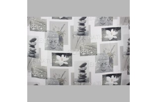 tissu design Zen avec Bouddha largeur 140 cm