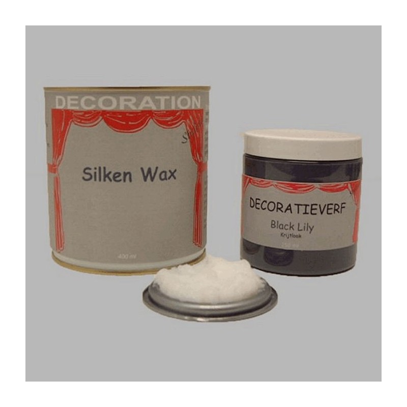 Silken wax (400ml) en krijtverf Black Lily(250ml) Silken wax (400ml) en krijtverf Black Lily(250ml)