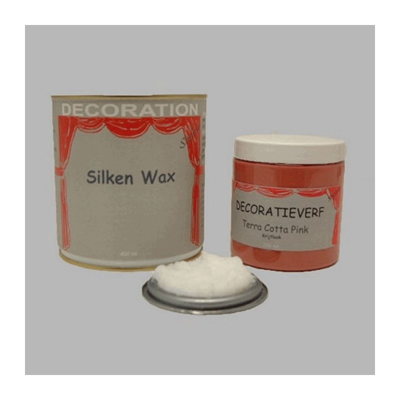 Silken wax (400ml) en krijtverf Terra Cotta Pink(250ml)