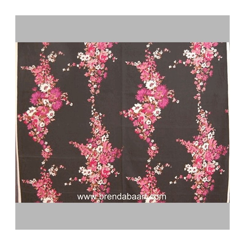 tissus rétro design Rose fleur avec noir