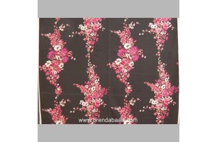 Retro stof design Rose bloem met zwart