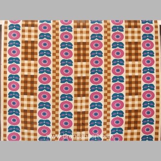 Retro stof design bloem en ruit