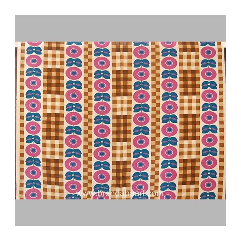 Retro fabric design flower and diamond