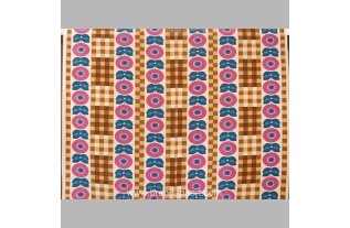 Retro fabric design flower and diamond