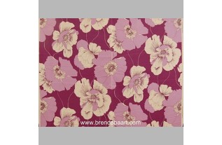 Retro fabric design purple flowers