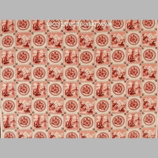Retro stof design Hollandse tegel roos