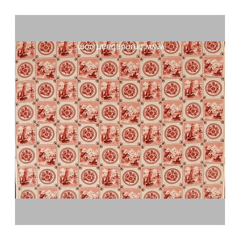 Tissus rétro design néerlandaise carreau rose