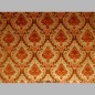 Retro stof coupon klassieke medaillon oranje en bruin 143 x 135 cm