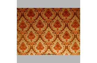 Tissus rétro coupon classique médaillon Orange et brun 143 x 135 cm