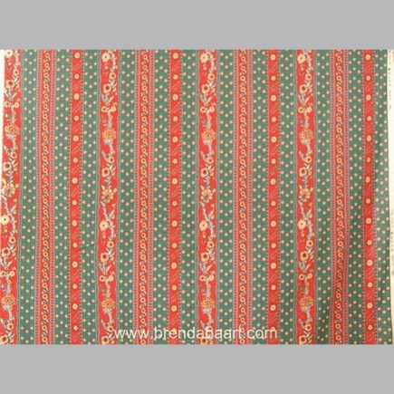 Cotton fabric design florence flowers green