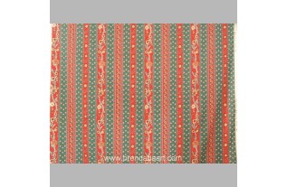 Cotton fabric design florence flowers green