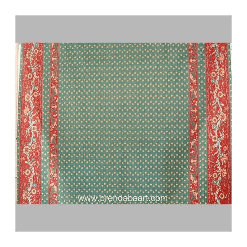 Katoenstof design florence met hoorntje groen