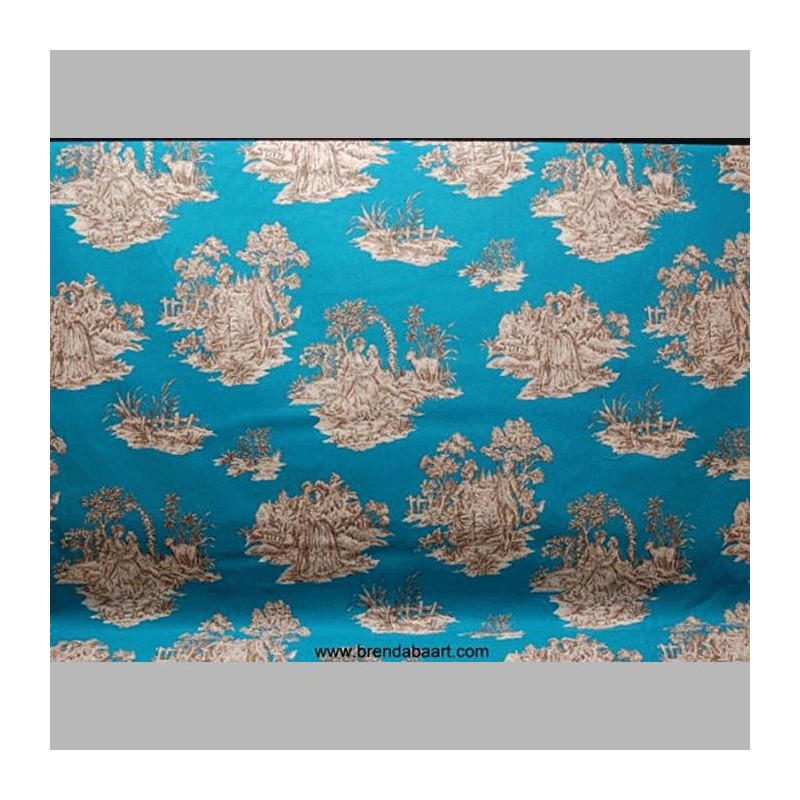 stof toile de jouy kleur blauw hoogte 280 cm stof toile de jouy kleur blauw hoogte 280 cm