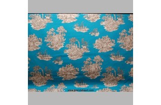 Toile de Jouy couleur bleue hauteur 280 cm