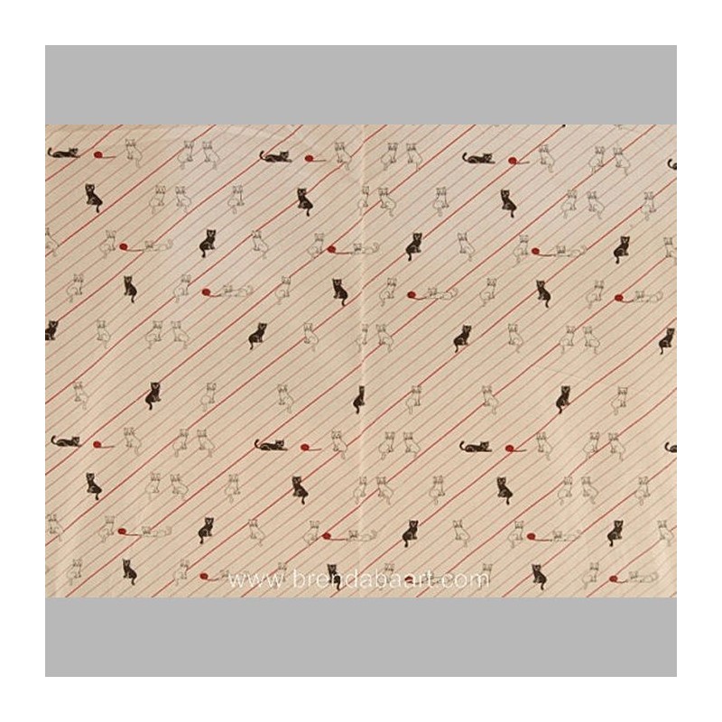 tissu avec les chats blancs