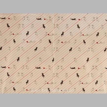 tissu avec les chats blancs