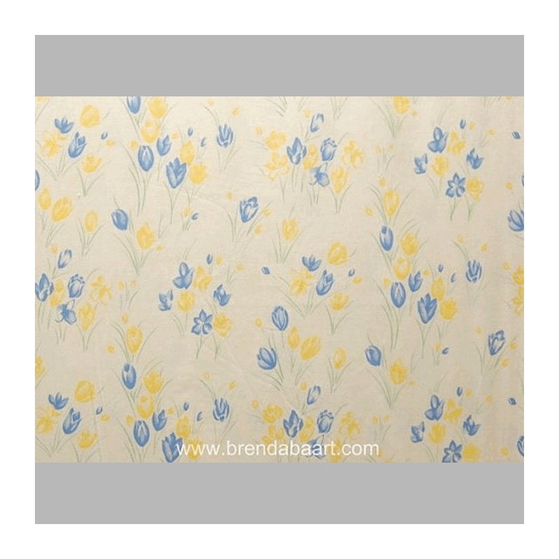 Katoen stof design gele en blauwe tulpen Katoen stof design gele en blauwe tulpen