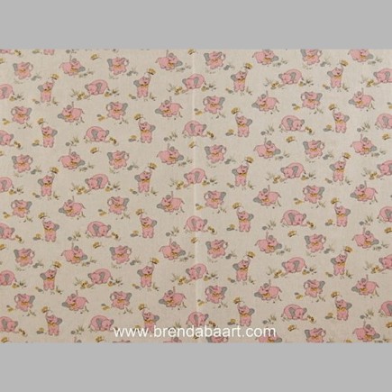 fabric pink elephants