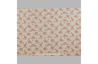 le tissu éléphants rose