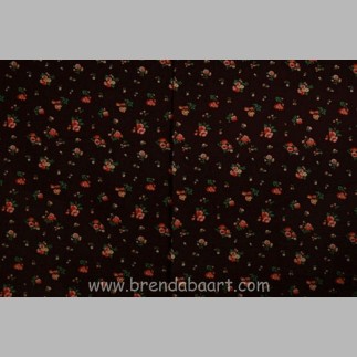 Brown fabric with small orange flower