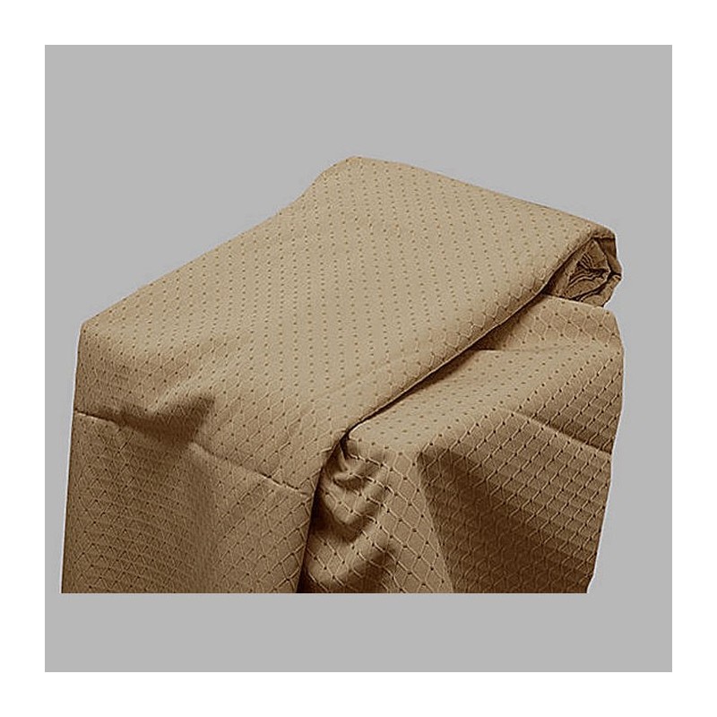 Coupon stof jacquard ruiten met bolletjes beige Coupon stof jacquard ruiten met bolletjes beige