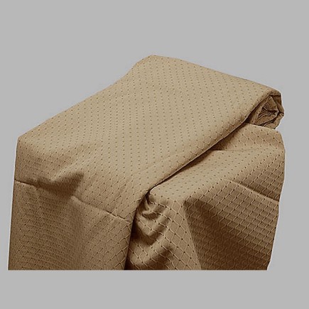 Coupon stof jacquard ruiten met bolletjes beige