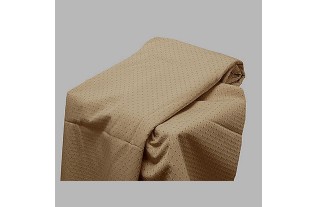 Coupon stof jacquard ruiten met bolletjes beige